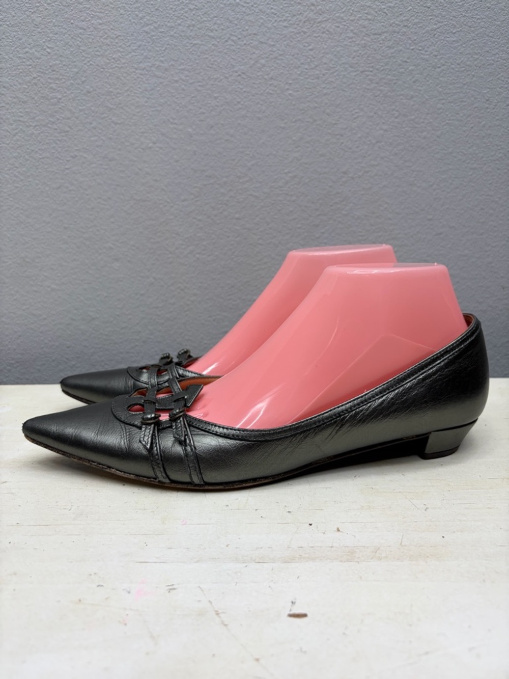 J. Crew Silver Leather Pointed Loafers Size 8